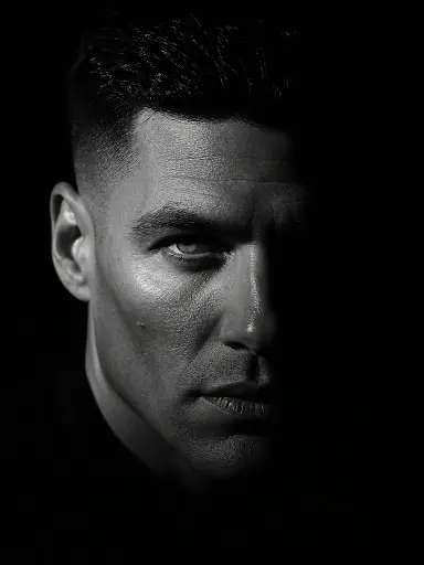 Obsidian Chiaroscuro Portrait