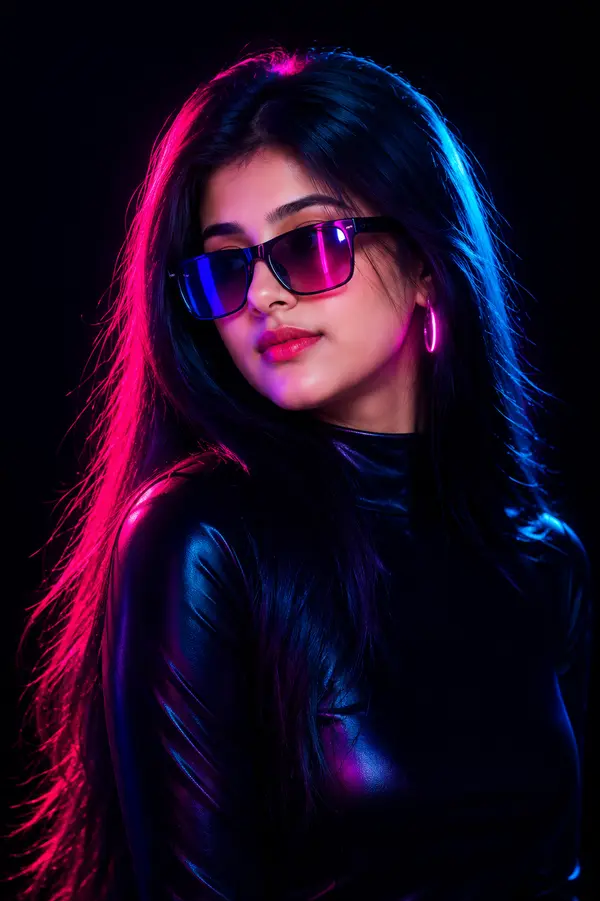 Neon Eclipse: Synthwave Portrait