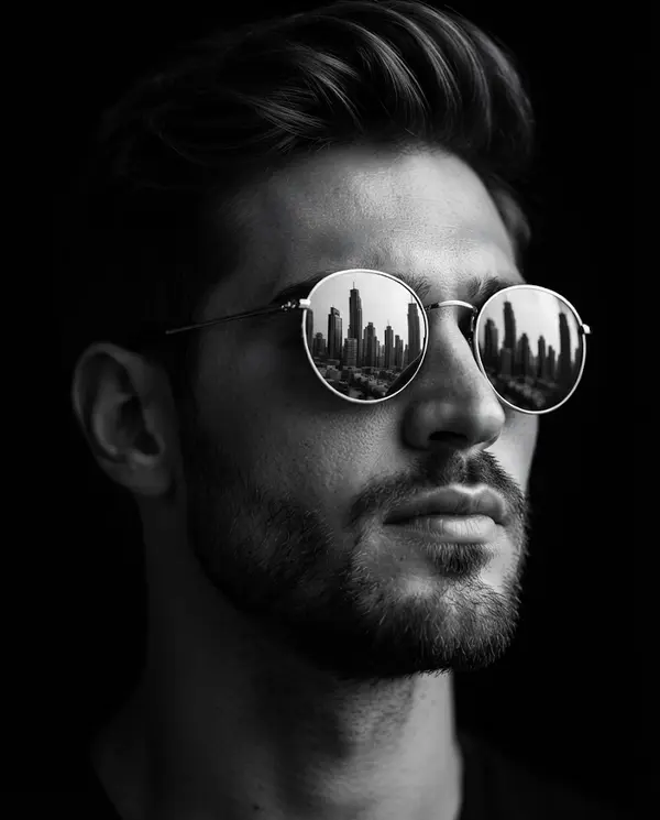 Confident Man Black White Cinematic Portrait