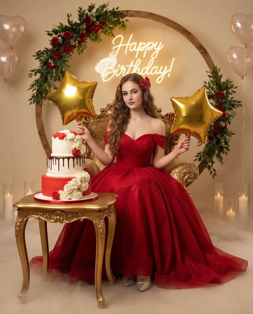 Young Woman Birthday Portrait Studio Elegance image 1