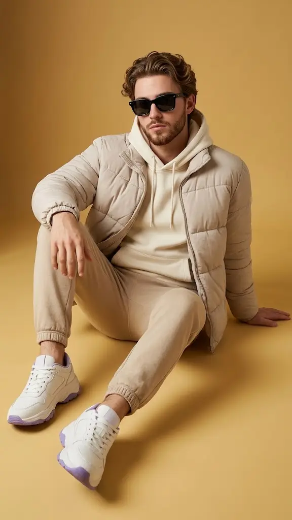 Young Man Studio Fashion Portrait Seated