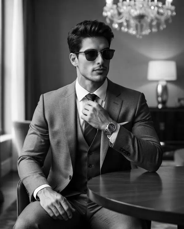 Luxury Editorial Portrait Confident Styled Man