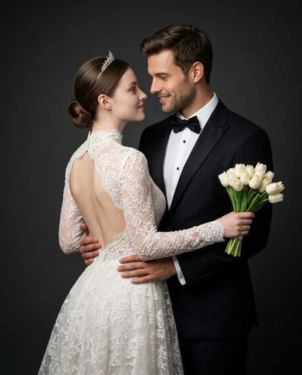 Luxury Wedding Portrait Couple Studio