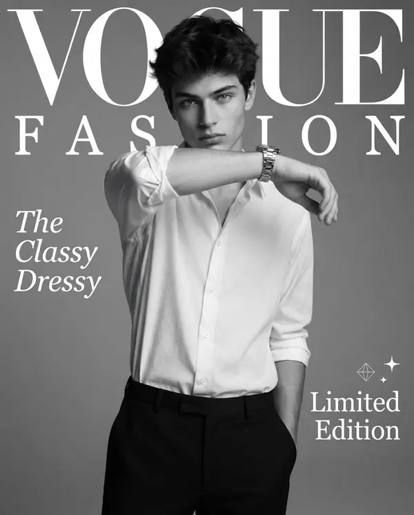 High Fashion Male Model Vogue Magazine Cover