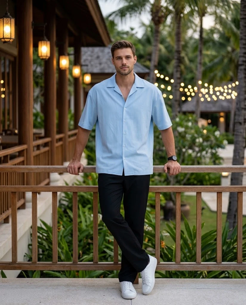 Luxury tropical resort lifestyle portrait blue hour image 1