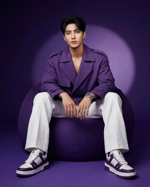Purple Editorial Fashion Portrait Studio