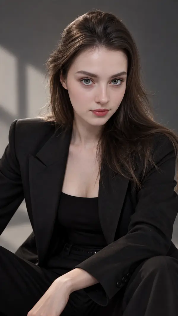 Ultra-photorealistic fashion editorial portrait