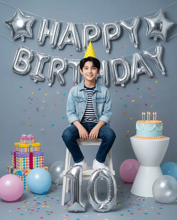 Professional Studio Birthday Portrait Boy