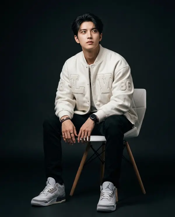 Ultra-realistic studio portrait streetwear editorial