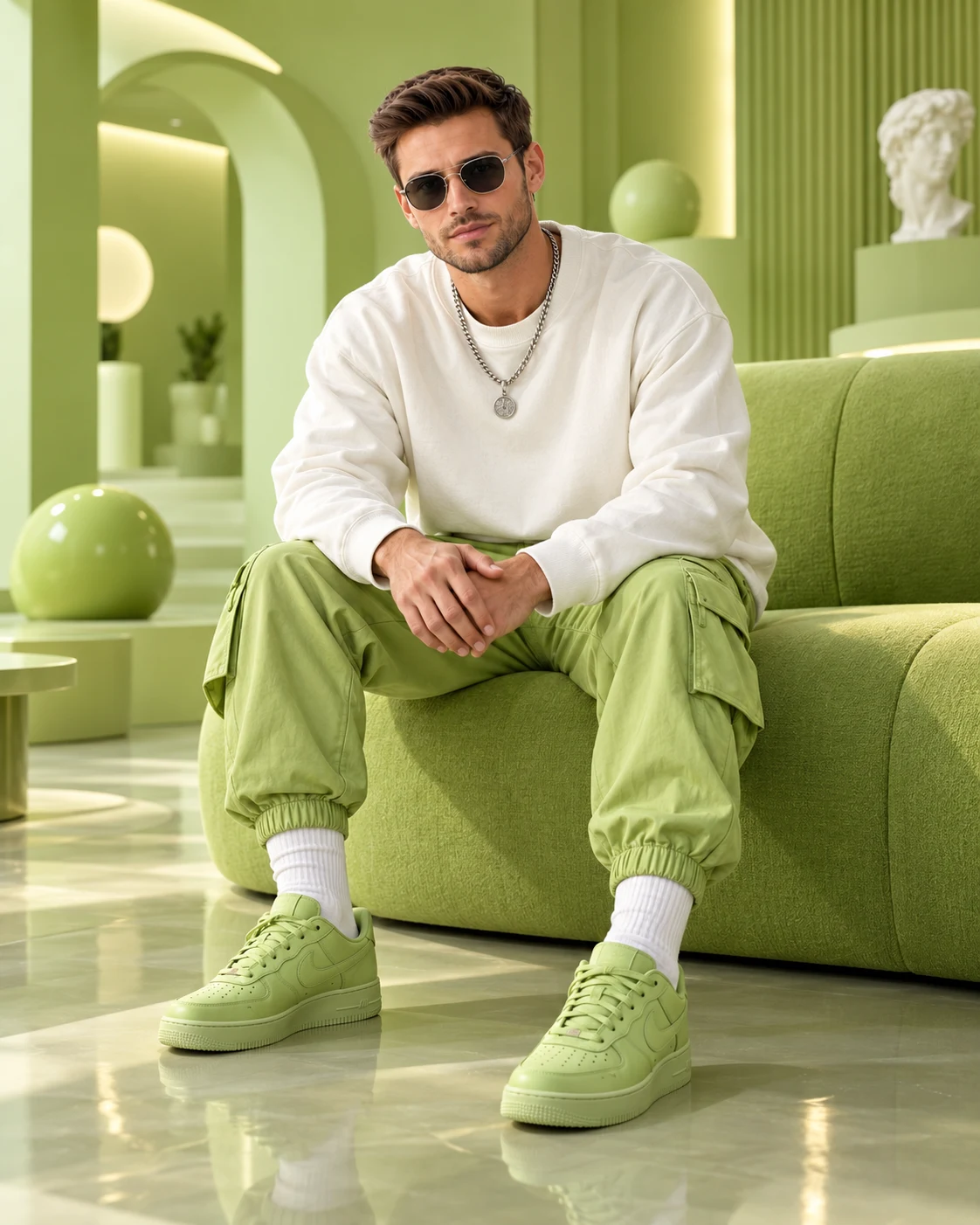 Identity-Preserved Streetwear Portrait Neon Green image 1
