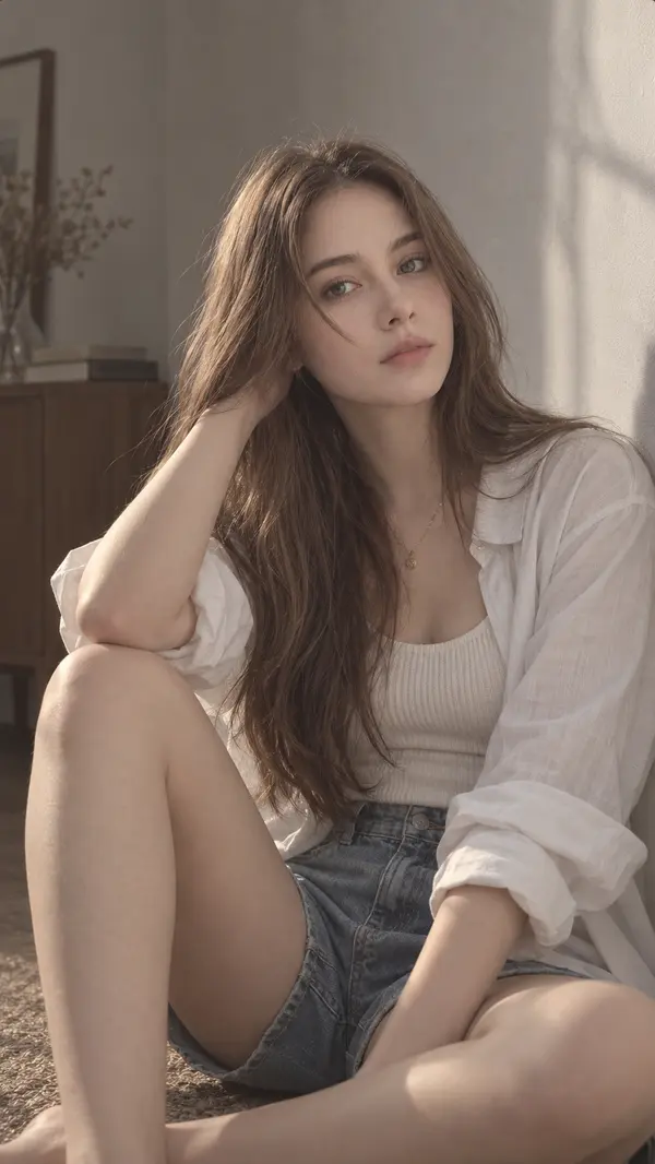 Young Korean Woman Editorial Portrait Sitting
