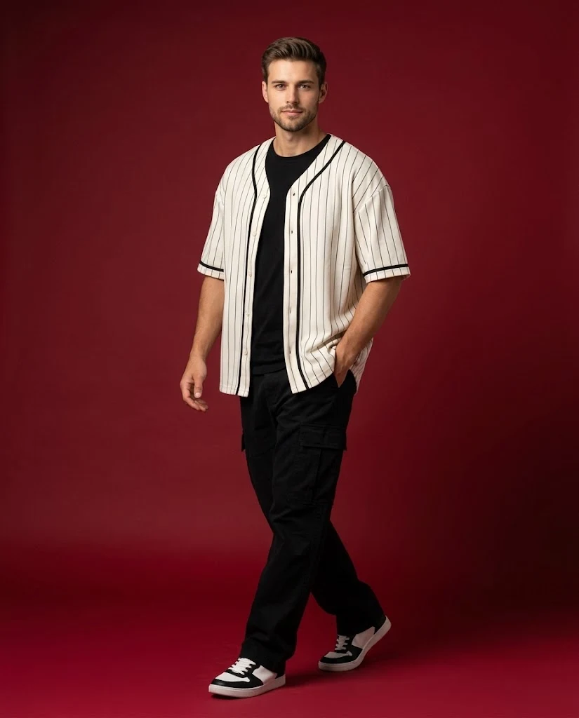 Man in Relaxed Stride Fashion Editorial Portrait image 1
