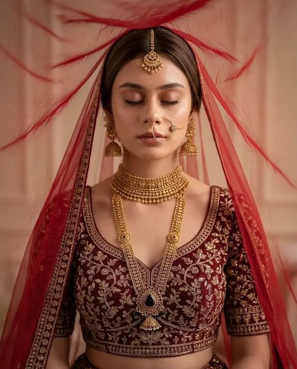 Indian Bride Portrait Wedding Jewelry
