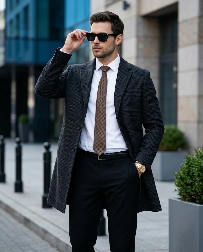 Stylish man urban fashion portrait cinematic image 1