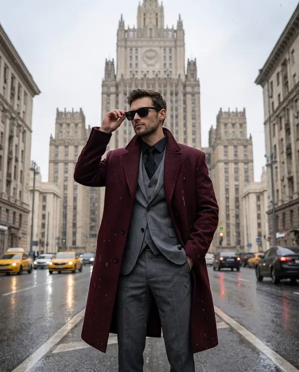 High Fashion Portrait Moscow Stalinist Architecture