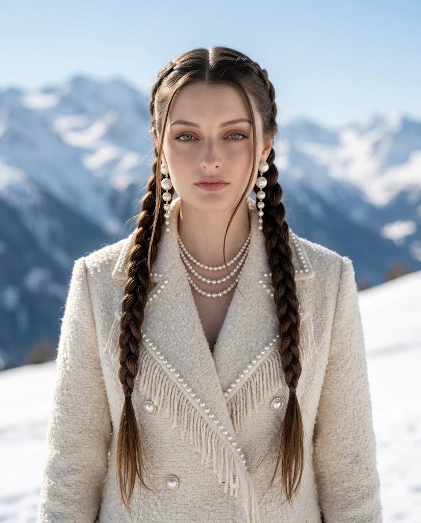 Ultra-realistic Fashion Editorial Winter Portrait image 1