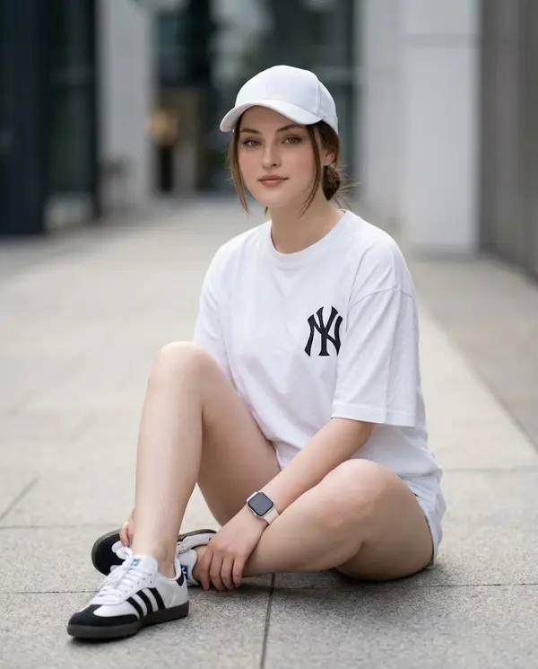 Urban fashion portrait with natural identity preservation