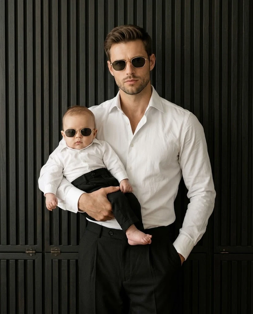Father and Baby Luxury Editorial Portrait image 1