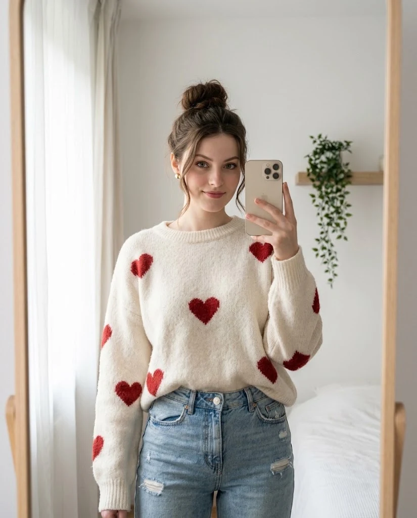 Cozy Bedroom Mirror Selfie Portrait image 1