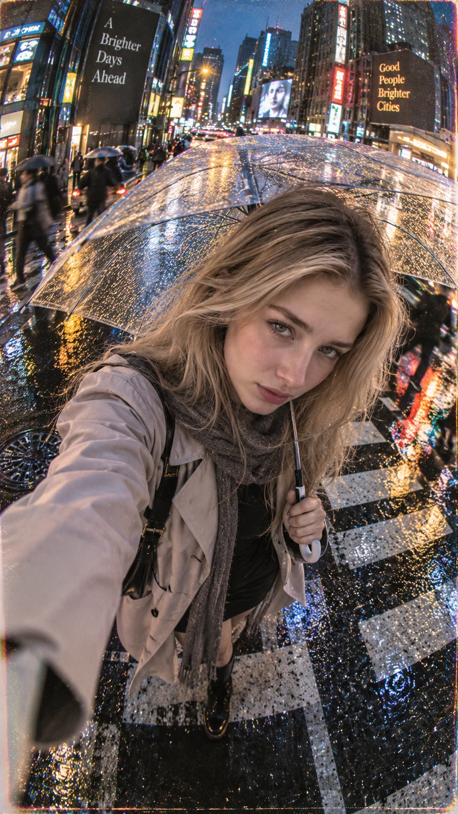 Hyper-realistic Fashion Portrait in Rain image 1