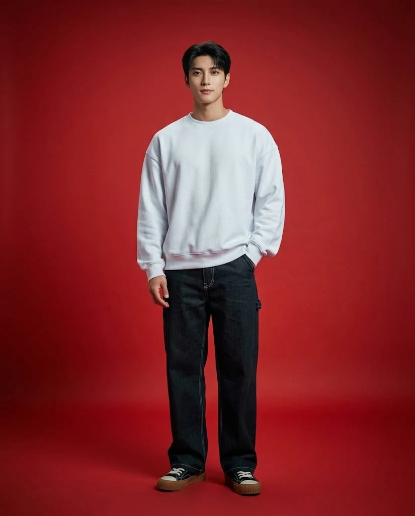 Ultra-realistic studio full-body fashion portrait image 1