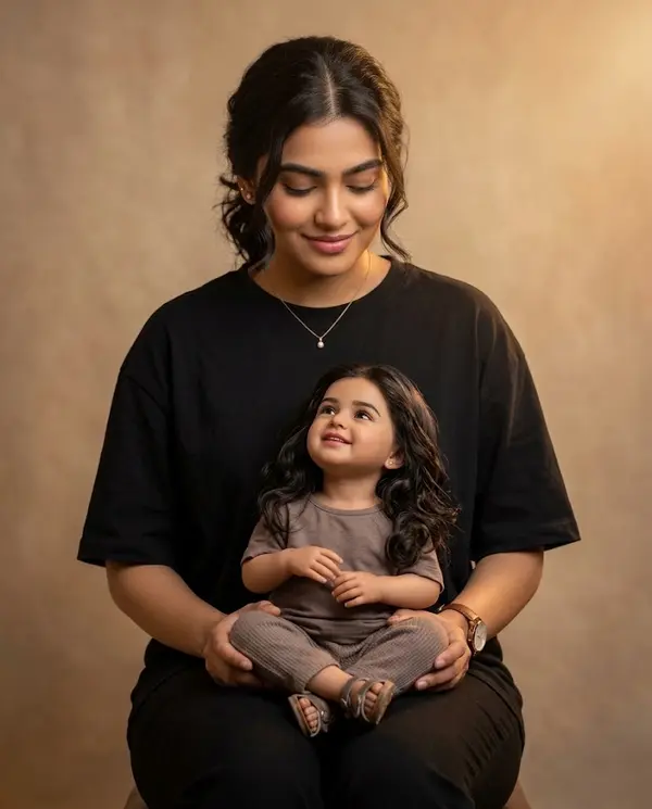 Woman with Miniature Self Portrait Studio
