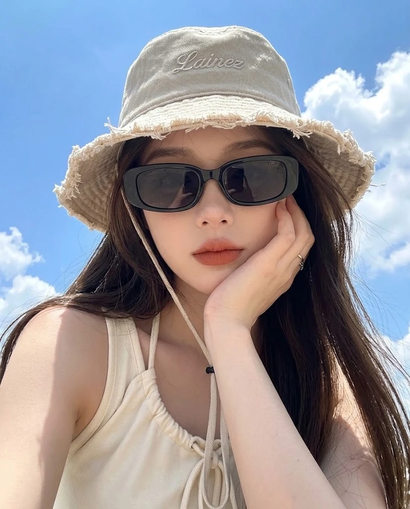 Ultra-realistic portrait with bucket hat and sunglasses image 1