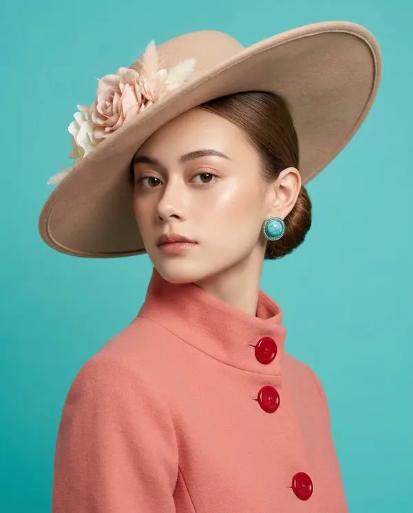 Luxury fashion portrait with vintage mod styling