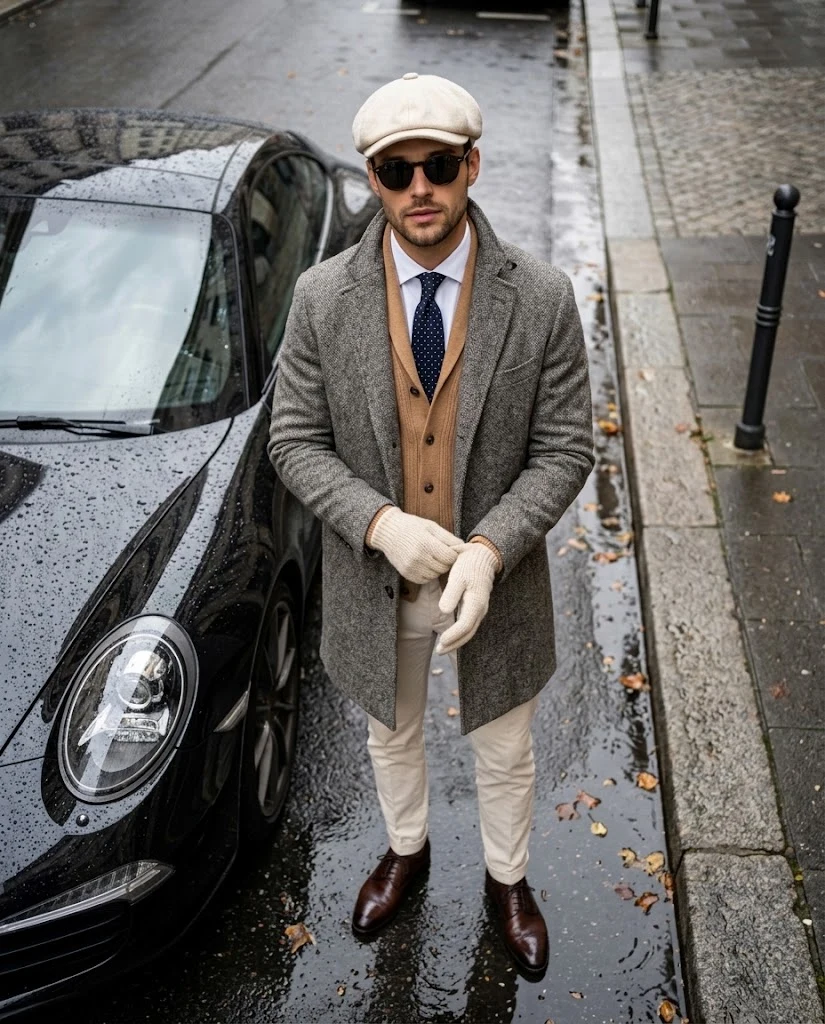 Stylish Man with Luxury Sports Car Rain image 1