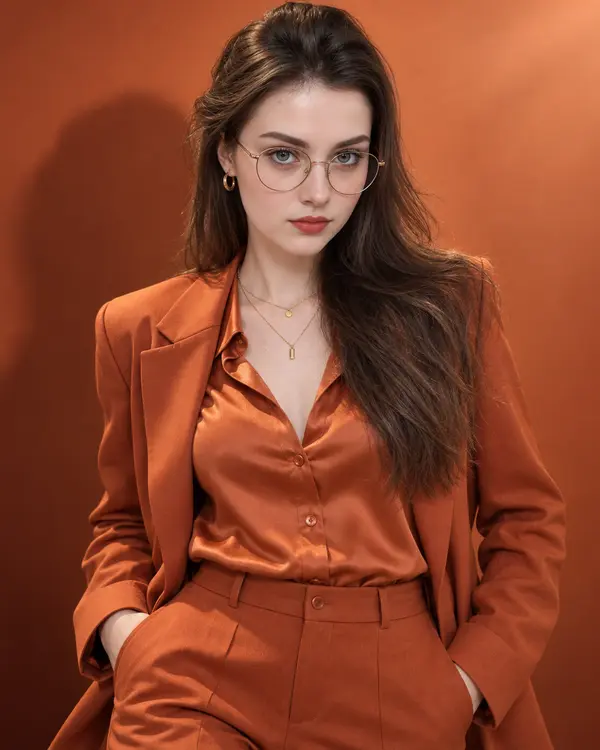 High Fashion Studio Portrait Terracotta Editorial