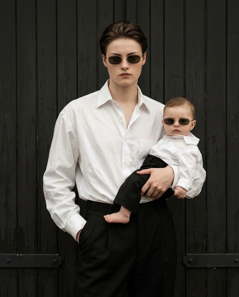 Father and Baby Luxury Editorial Portrait image 2