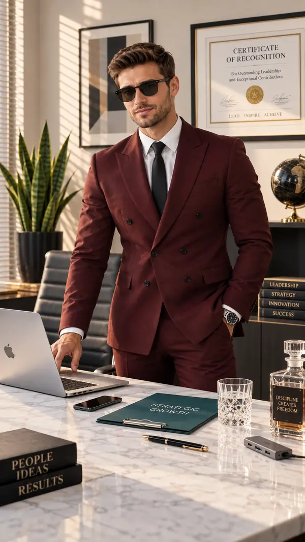 Executive Portrait at Modern Marble Desk
