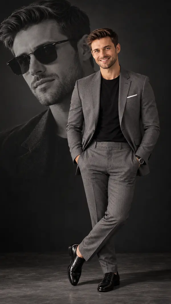 Luxury Fashion Studio Portrait Young Man