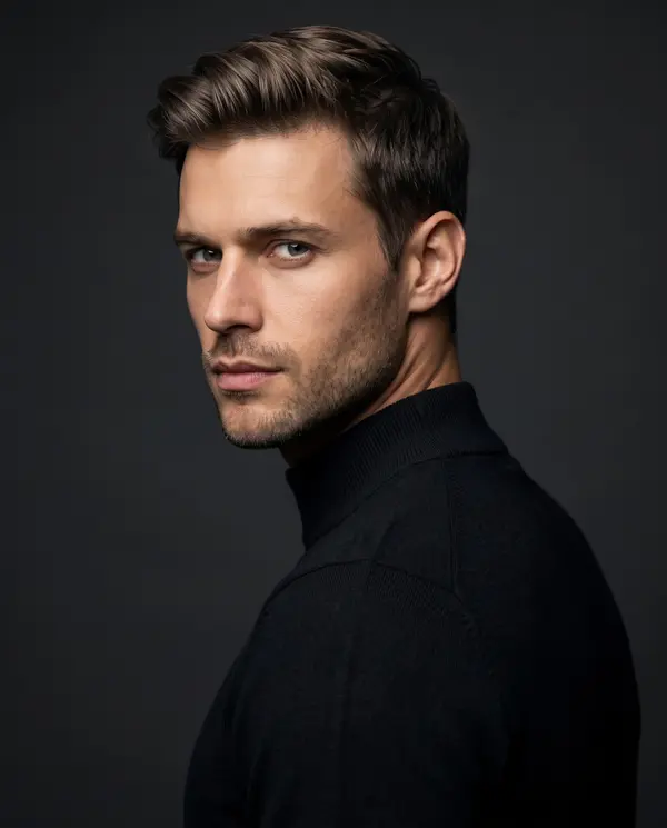Cinematic Portrait Man Over Shoulder Pose